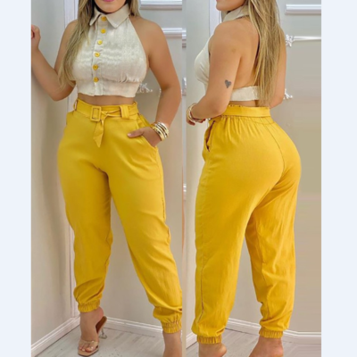 Elegant sleeveless vest two-piece suit - Thumbnail 3