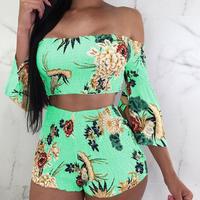 Fashion Printed One-Shoulder Two-Piece Set - Thumbnail 6