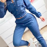 Sexy Long Sleeve Sports Two-Piece Suit - Thumbnail 2