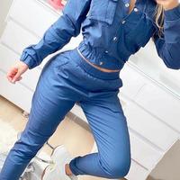 Sexy Long Sleeve Sports Two-Piece Suit - Thumbnail 1