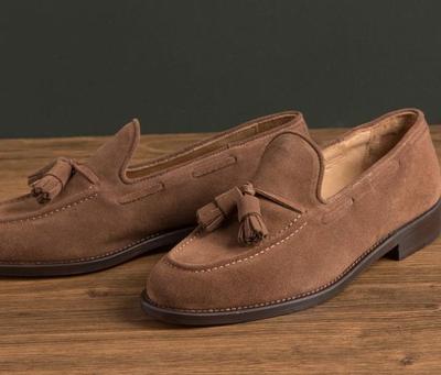 New Handmade Brown Suede Tassels Loafer Shoes for Men