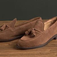 New Handmade Brown Suede Tassels Loafer Shoes for Men - Thumbnail 1