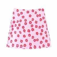 Cute 90s Vintage Pink Flower Floral Elegant A-line Boho Satin High Waisted Skirt Bottoms Aesthetic E-Girl Kawaii Korean Japanese Harajuku Streetwear - Thumbnail 7