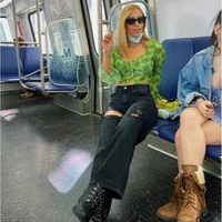 Cute Sexy Vintage 90s Green Flower Lantern Bell Sleeve Long Sleeve Shirt Crop Top Mesh Aesthetic E-Girl Kawaii Korean Japanese Harajuku Streetwear - Thumbnail 7