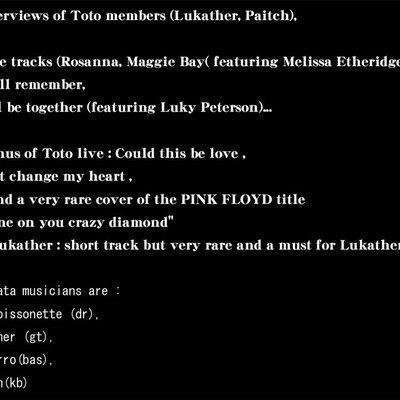 Toto steve lukather  taratata 1995  & more dvd