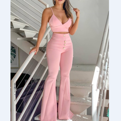 Sexy sling v-neck two-piece set - Thumbnail 4