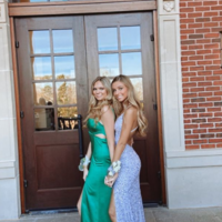 V Neck Sparkly Mermaid Blue Sequins Prom Dress, Slit Party Dresses - Thumbnail 1