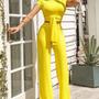 Pure Color Casual Short Sleeve Two-piece Set-3