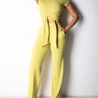 Pure Color Casual Short Sleeve Two-piece Set - Thumbnail 4