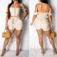 Women'S Fashion Solid Color Vest Two-Piece Suit - Thumbnail 1