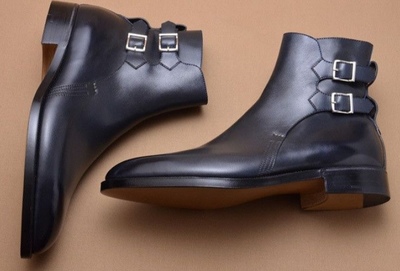 New Hand Stitch Double Buckle Monk Strap Fastening Boot