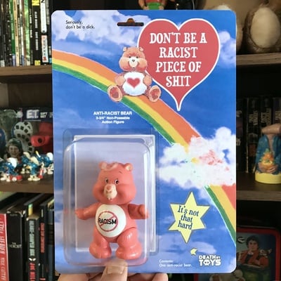 Anti-racism bear figure (pink variant)