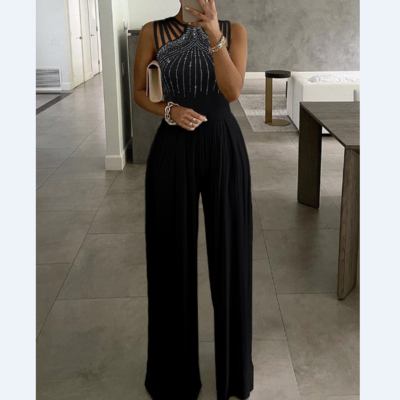 Sexy high waist drill hot slim jumpsuit
