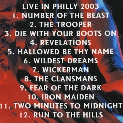 Iron maiden live in philly 2003 dvd