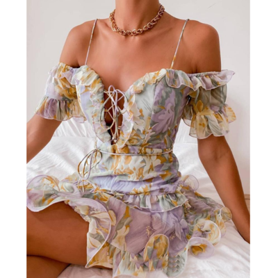 Sexy Women's Printed Sling Dress