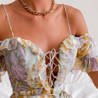 Sexy Women's Printed Sling Dress - Thumbnail 2