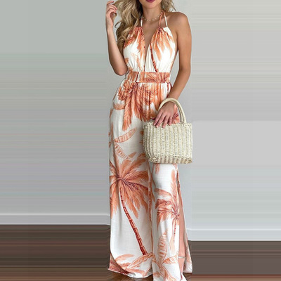 Sling Fashion Printed Sleeveless Jumpsuit