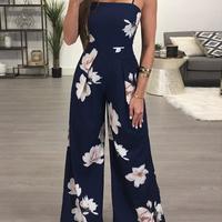 Printed Sling Sleeveless Jumpsuit - Thumbnail 3