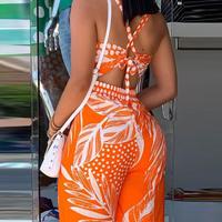 Casual Sling High Waist Off Shoulder Jumpsuit - Thumbnail 2