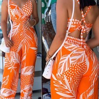 Casual Sling High Waist Off Shoulder Jumpsuit - Thumbnail 3