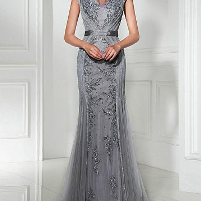 Graceful mermaid lace appliques formal evening dresses,charming beadings sweep train formal prom dresses,457 - Thumbnail 4