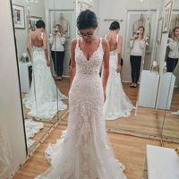V-Neck Mermaid Newest Wedding Dresses,Long Wedding Dresses,Cheap Wedding Dresses, Evening Dress Prom Gowns, Formal Women Dress,Wedding Dress,466 - Thumbnail 2