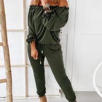 Long Sleeve Women'S One-Shoulder Jumpsuit - Thumbnail 5