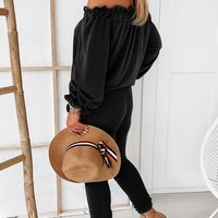 Long Sleeve Women'S One-Shoulder Jumpsuit - Thumbnail 8