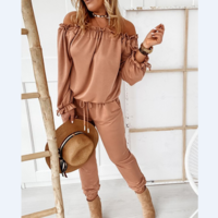 Long Sleeve Women'S One-Shoulder Jumpsuit - Thumbnail 1