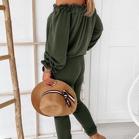 Long Sleeve Women'S One-Shoulder Jumpsuit - Thumbnail 7