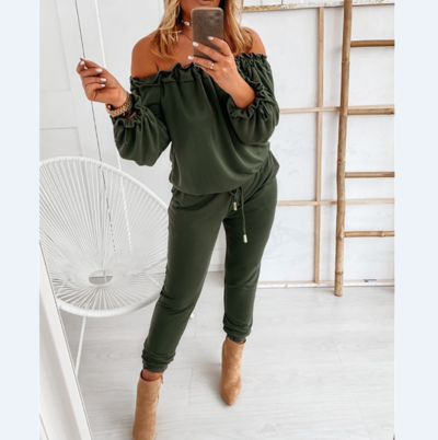 Long Sleeve Women'S One-Shoulder Jumpsuit