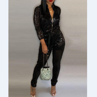 Solid Color Slim Women'S Long Sleeve Jumpsuit