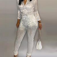 Solid Color Slim Women'S Long Sleeve Jumpsuit - Thumbnail 7