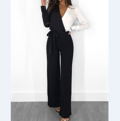 Long Sleeve Sexy V-Neck Casual Jumpsuit