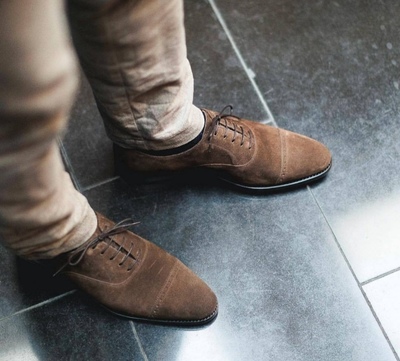 Chocolate beans oxfords hand stitch cap toe lace up Shoes