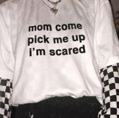 Free Shipping-"MOM COME PICK ME UP I'M SCARED" TEE