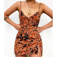 Casual Flowers Sexy Sling Sleeveless Dress - Thumbnail 2