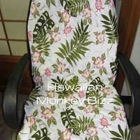 "WHITE - TURTLE FERN" - Hawaiian Seat Covers - 2PC (WATER-RESISTANT + QUILTED) - Thumbnail 1
