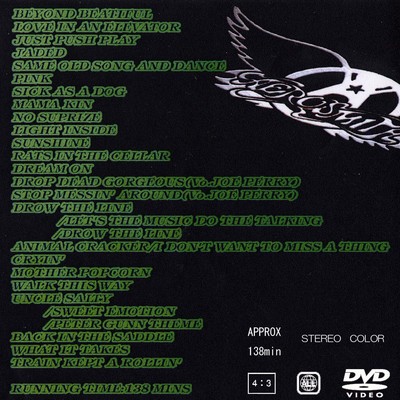 Aerosmith just push play tour 2.2.2002 dvd