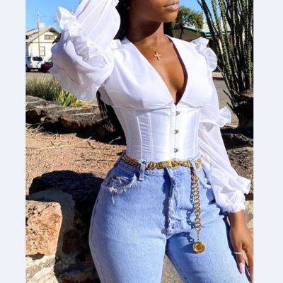 Long sleeve sexy shirt top