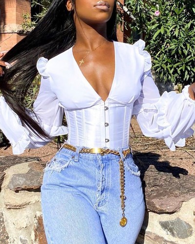 Long Sleeve Sexy Shirt Top