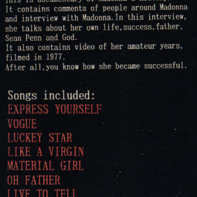 Madonna vbbc tv omnibus dvd