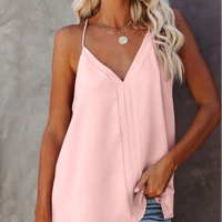 V-neck Sexy Sling Chiffon Top - Thumbnail 2