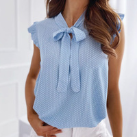 Bowknot Sleeveless Shirt Top - Thumbnail 4
