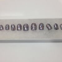 Nails by Traveling Lacquerista - Purple with Silver Glitter - Thumbnail 1
