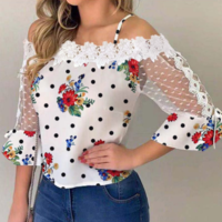 Sling Printed Long Sleeve Lace Shirt - Thumbnail 2