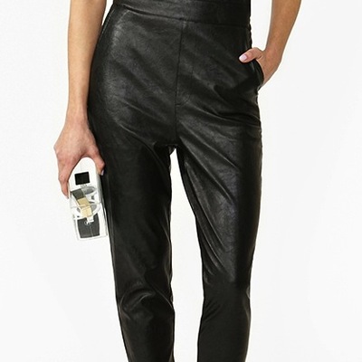 Faux leather overall 