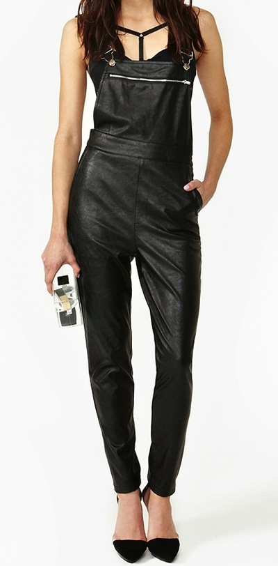 Faux Leather Overall 
