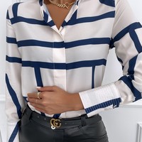 Fashion Printed Long-Sleeved Shirt Top - Thumbnail 2