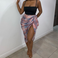 Irregular Sexy Print Skirt - Thumbnail 2